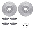 R1 06-12 Mercedes-Benz R320 Front Drill & Slot Silver Rotors w/Euro Ceramic Pads & Hardware