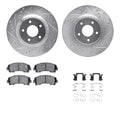 R1 14-26 Nissan Z Front Drill & Slot Silver Rotors w/Optimum OE Pads & Hardware
