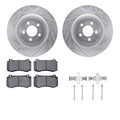 R1 05-23 Dodge Magnum Front Drill & Slot Silver Rotors w/Optimum OE Pads & Hardware