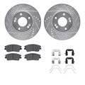 R1 16-22 Kia Sportage Front Drill & Slot Silver Rotors w/Optimum OE Pads & Hardware
