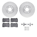 R1 13-19 Cadillac ATS Front Drill & Slot Silver Rotors w/Ceramic Pads & Hardware