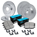 R1 90-93 Mazda Miata Front & Rear Drill & Slot Silver Rotors w/Ceramic Pads & Hardware