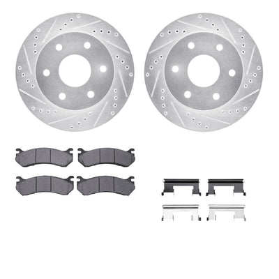 R1 99-08 GMC Yukon Front Drill & Slot Silver Rotors w/Ceramic Pads & Hardware