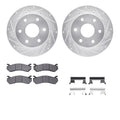R1 99-08 GMC Yukon Front Drill & Slot Silver Rotors w/Ceramic Pads & Hardware