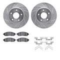 R1 11-20 Nissan LEAF (Car) Front Drill & Slot Silver Rotors w/Optimum OE Pads & Hardware