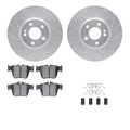 R1 16-23 Mercedes-Benz GLC350e Rear Drill & Slot Silver Rotors w/Euro Ceramic Pads & Hardware