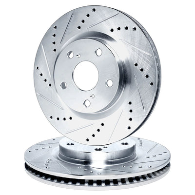 R1 17-26 Toyota GR Supra Rear Drill & Slot Silver Rotors