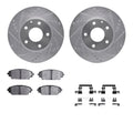R1 14-24 Mazda 3 Sport Front Drill & Slot Silver Rotors w/Ceramic Pads & Hardware