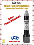 HYUNDAI EXACTMATCH TOUCHUP PAINT; POWDER WHITE PRL;0.5 OZ. PENTIP/BRUSH APPLI