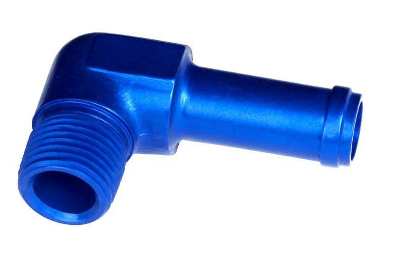 10 (5/8) OD HOSE NIPPLE TO 08 (1/2) NPT MALE 90 DEGREE BLUE
