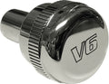 UPR 94-04 Mustang Flat Headlight Knob V6 Logo - Polished 1004-10