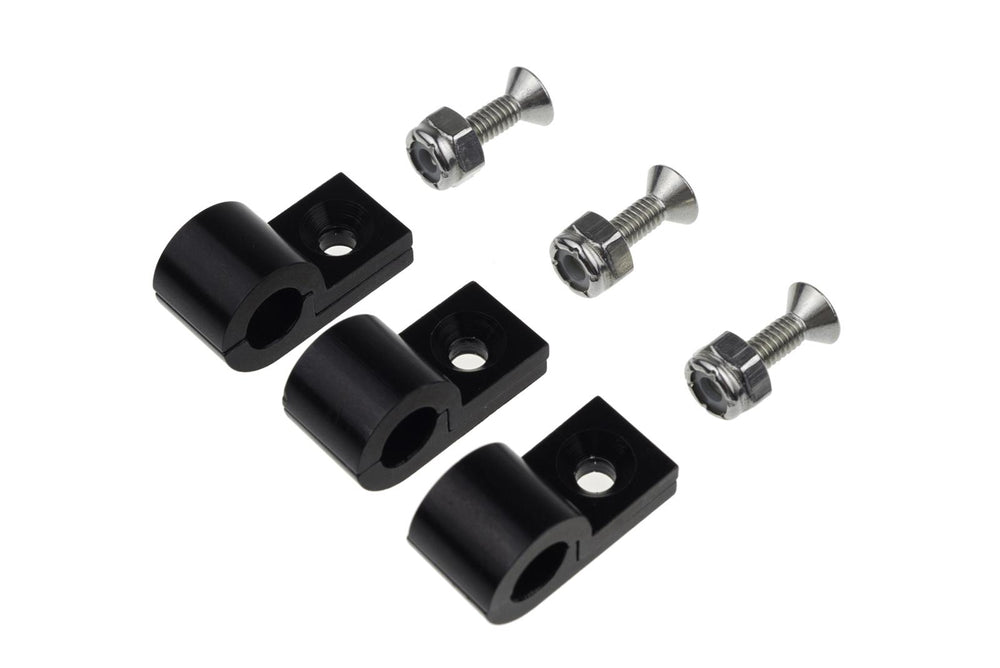 1/4 BLACK ALUMINUM LINE CLAMPS 6PCS/PKG