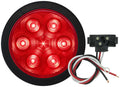 LED 4IN ROUND STOP/TURN/TAIL LIGHT WITH GROMMET AND PLUG RED SEALED 7 DIODES