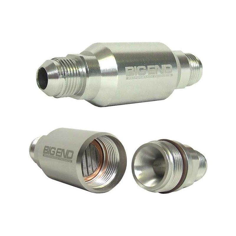 6AN MACHINED POLISHED BILLET INLINE STREET FILTERS