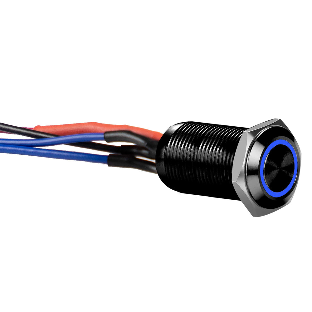BLACK 12MM ROUND ILLUMINATED LATCHI