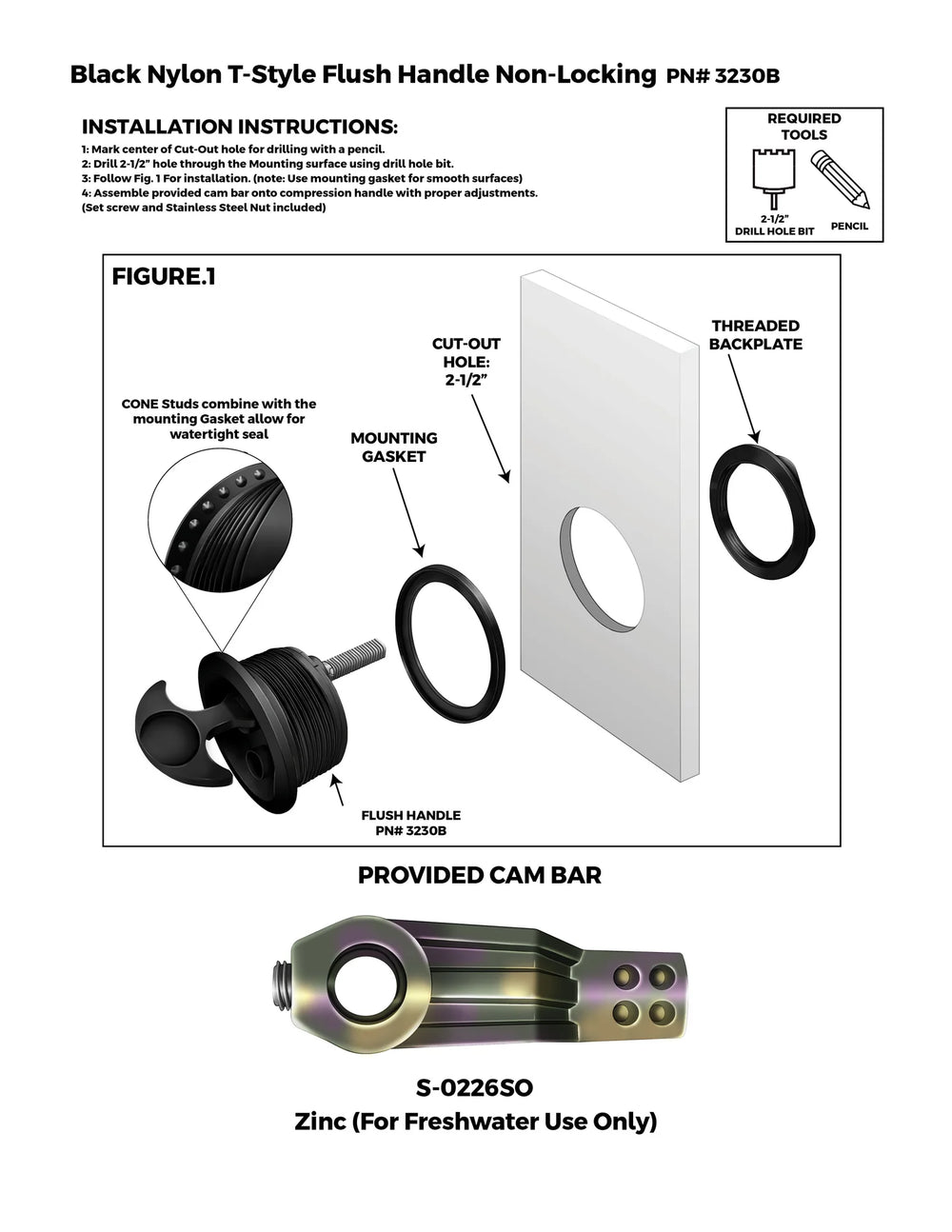 WHITECAP IND black auto part