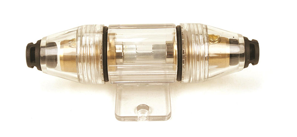 FUSE HOLDER W/MOUNTING TABS (FOR 20 TO 60 AMP GLASS TUBE FUSE 8 GAUGE WIRE)