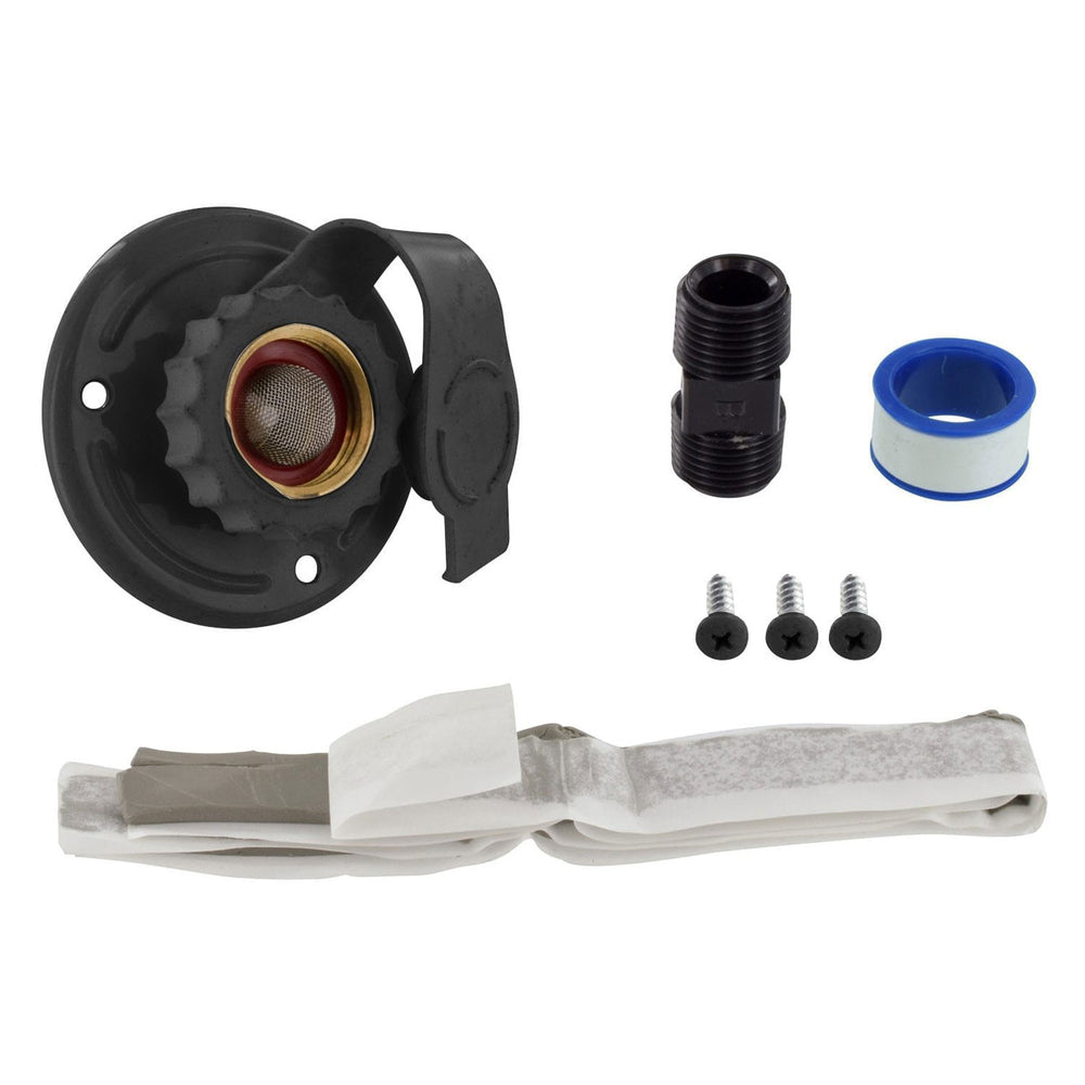 WATER INLET 23/4IN METAL FLANGE FPT BLACK CARDED