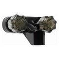 RV TUB & SHOWER DIVERTER FAUCET W/SMOKED ACRYLIC KNOBS BLACK