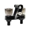 RV TUB & SHOWER DIVERTER FAUCET W/SMOKED ACRYLIC KNOBS BLACK