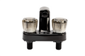 RV TUB & SHOWER DIVERTER FAUCET W/SMOKED ACRYLIC KNOBS BLACK