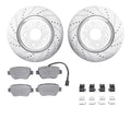 R1 14-16 Maserati Ghibli Rear Drill & Slot Silver Rotors w/Optimum OE Pads & Hardware