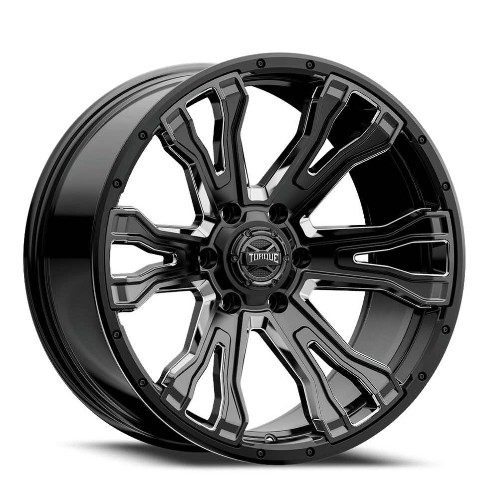 Torque Prime | Gloss Black w/Milled Accent | 20x9 | 6x5.5 | -12mm