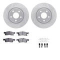 R1 11-22 Jeep Grand Cherokee WK Front Drill & Slot Silver Rotors w/Ceramic Pads & Hardware