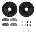 R1 09-23 Nissan Maxima Front Drilled & Slotted Black Rotors w/Ceramic Pads & Hardware