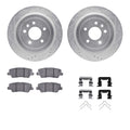 R1 13-19 Cadillac ATS Rear Drill & Slot Silver Rotors w/Ceramic Pads & Hardware