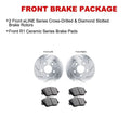 R1 17-23 Mercedes-Benz E350 Rear Drill & Slot Silver Rotors w/Ceramic Pads