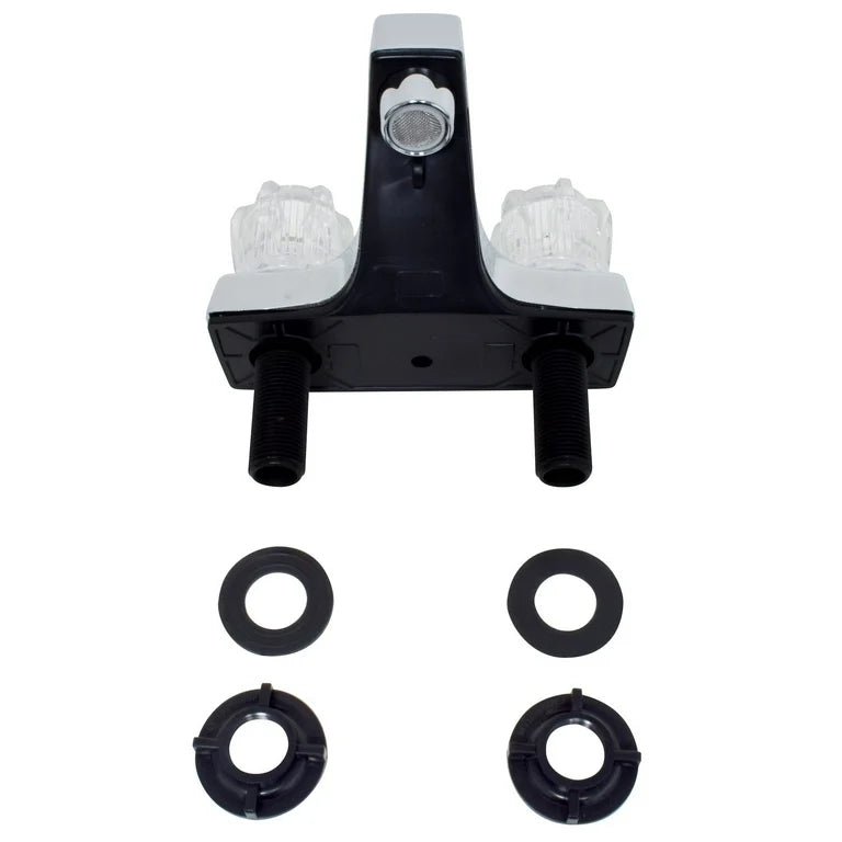 LAVATORY FAUCET 4IN 2 KNOB PLASTIC CHROME