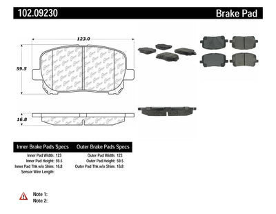 Centric C-TEK Semi-Metallic Brake Pads w/Shims - Front