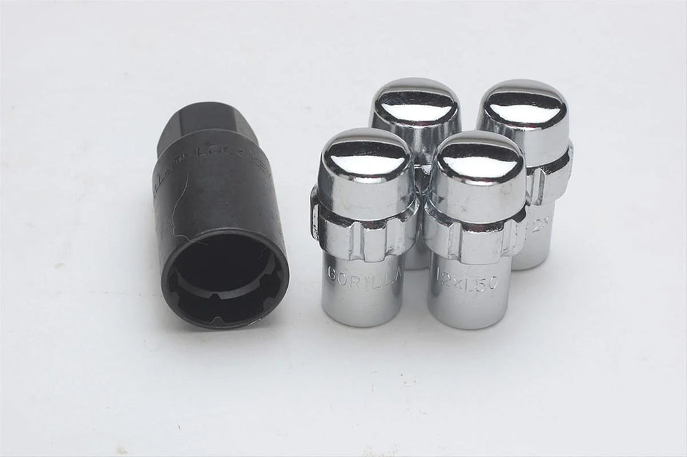 12MM X 1.25 13/16IN HEX KEY LOCK OEM (NISSAN/INFINITI) MAG STYLE CHROME SET OF 4