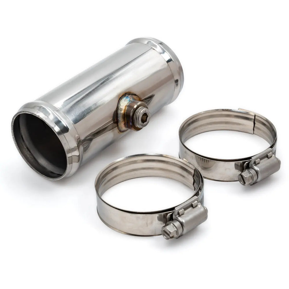 2.0IN OD OEM COOLANT DRAIN TUBE SS W/ 1/4IN BUNG