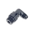 Vibrant -6AN Male Flare to Male -8AN ORB Swivel 90 Degree Adapter Fitting - Anodized Black