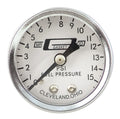 Fuel Pressure Gauge 0-15 PSI 1-1/2 Inch Diameter Fits carburetted applications Mr Gasket