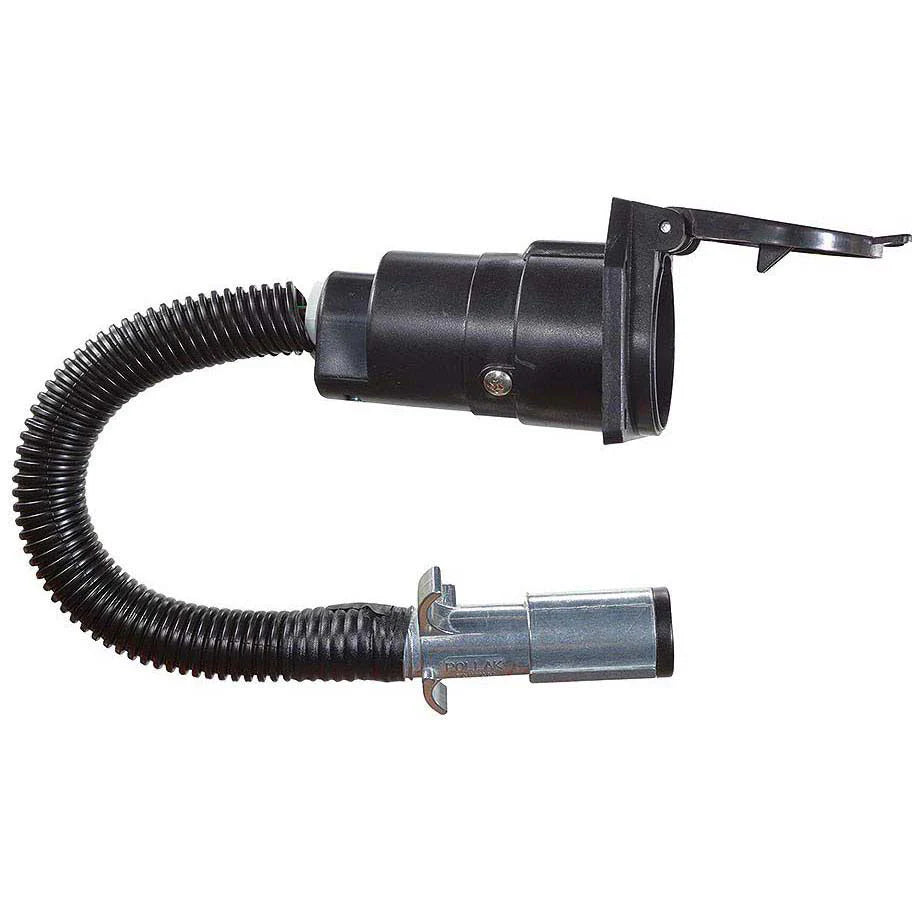 6WAY ROUND PLUG TO 7WAY RV SOCKET HARNESS ADAPTER
