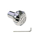 UPR 94-04 Mustang Scalloped Headlight Knob w/Bulb Engraving- Chrome 1004-20