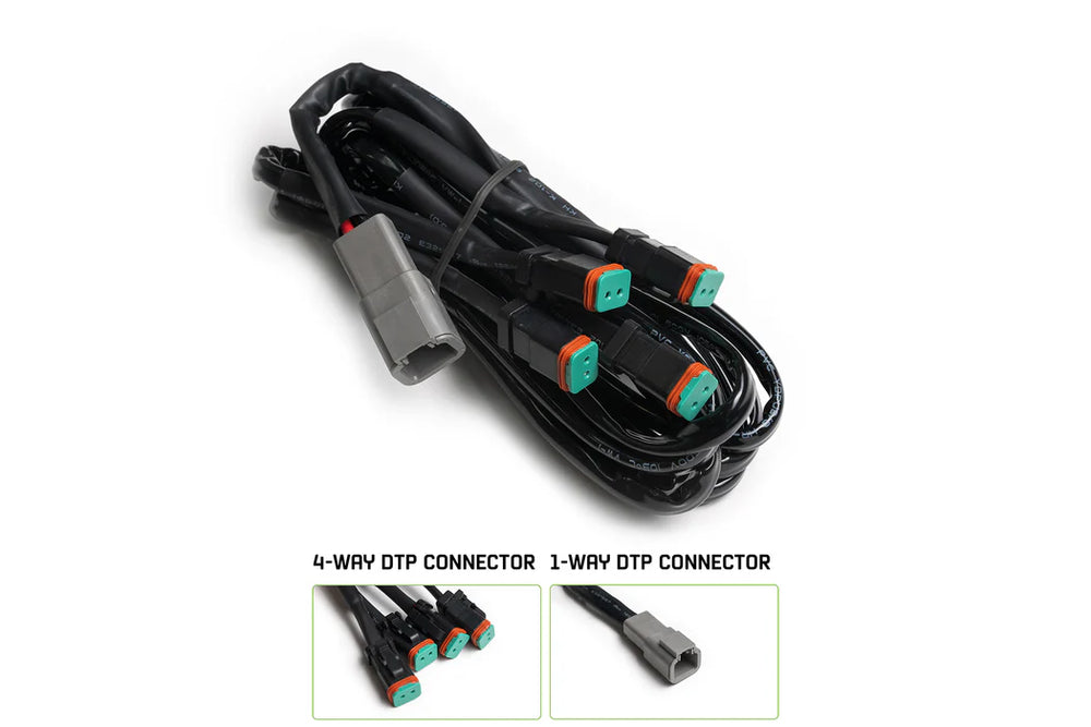 DV8 Offroad Universal 4-Way 1-DTP to 4-DTP Plug Harness - 15ft