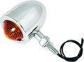Bikers Choice Chrome Bullet Lite With Amber Lens 2 Inch Diameter Dual Filament Custom Stud Mount