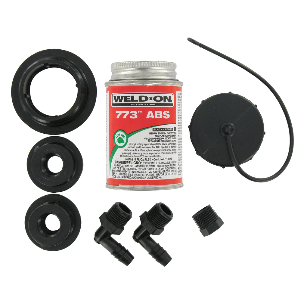 ABS TANK FILL KIT THREADED CAP WITH CEMENT