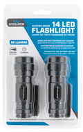 14 LED ALUMINUM FLASHLIGHT W/WHITE LED 2 PK