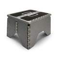 STEP STOOL PLASTIC FOLDING W/NON SKID SILVER MULTILINGUAL