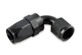 Swivel Hose End -6 AN 90 Degree Swivel Hose End Black Black Satin Anodized Finish Mr Gasket