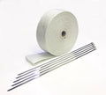 ProSport Fiberglass Heat Wrap White 50ftx2in roll w/ 5 Stainless Steel Zip Ties Universal