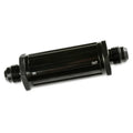 Male Fuel Filter -6 AN 30 Micron Black Fuel Filter with Sintered Bronze Element, AN -6 Male Ends, 30 Micron, Black Anodized Mr Gasket