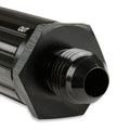 Male Fuel Filter -6 AN 30 Micron Black Fuel Filter with Sintered Bronze Element, AN -6 Male Ends, 30 Micron, Black Anodized Mr Gasket