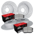 R1 06-24 Ram 1500 Front & Rear GEO-Carbon Drilled & Slotted Rotors w/Optimum OE Pads