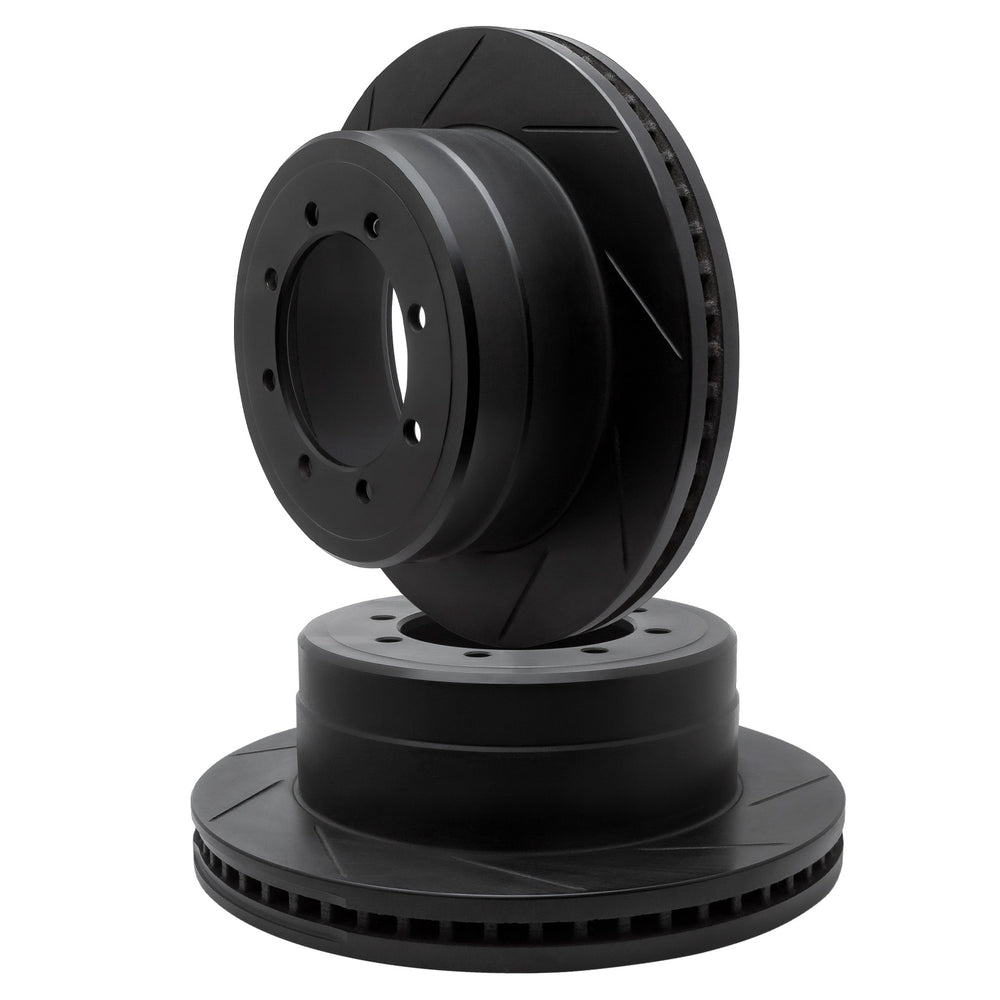 R1 09-25 Dodge Ram 2500 Front Slotted Black Rotor Kit